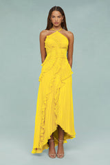 Lorelie Halter Dress - Lemon