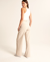 Beige Wide-Leg Pants