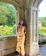 Ruby Charming Ruffled Gown