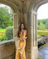 Ruby Charming Ruffled Gown