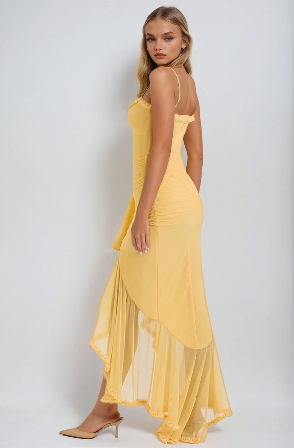Ruby Charming Ruffled Gown
