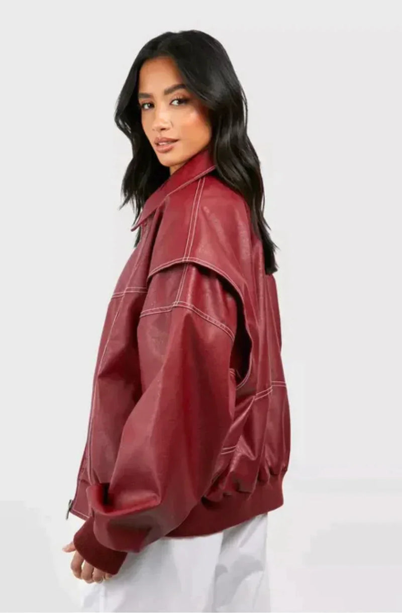 Red Bomber Jacket - Luxurise - the-bomber-jacket - loungewear