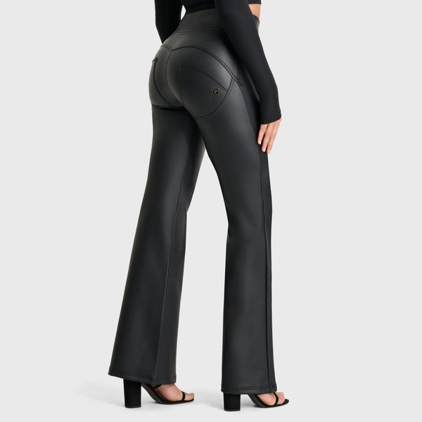 WR.UP® Faux Leather - Super High Waisted - Super Flare - Black - Freddy UK