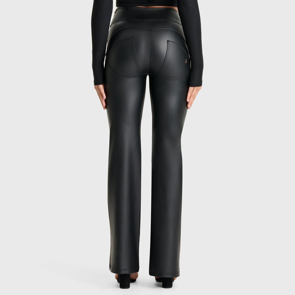 WR.UP® Faux Leather - Super High Waisted - Super Flare - Black - Freddy UK