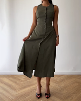 Monet Button Dress