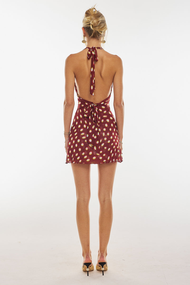This is an image of Clint Mini in Spice - RESA featuring a model wearing the dress