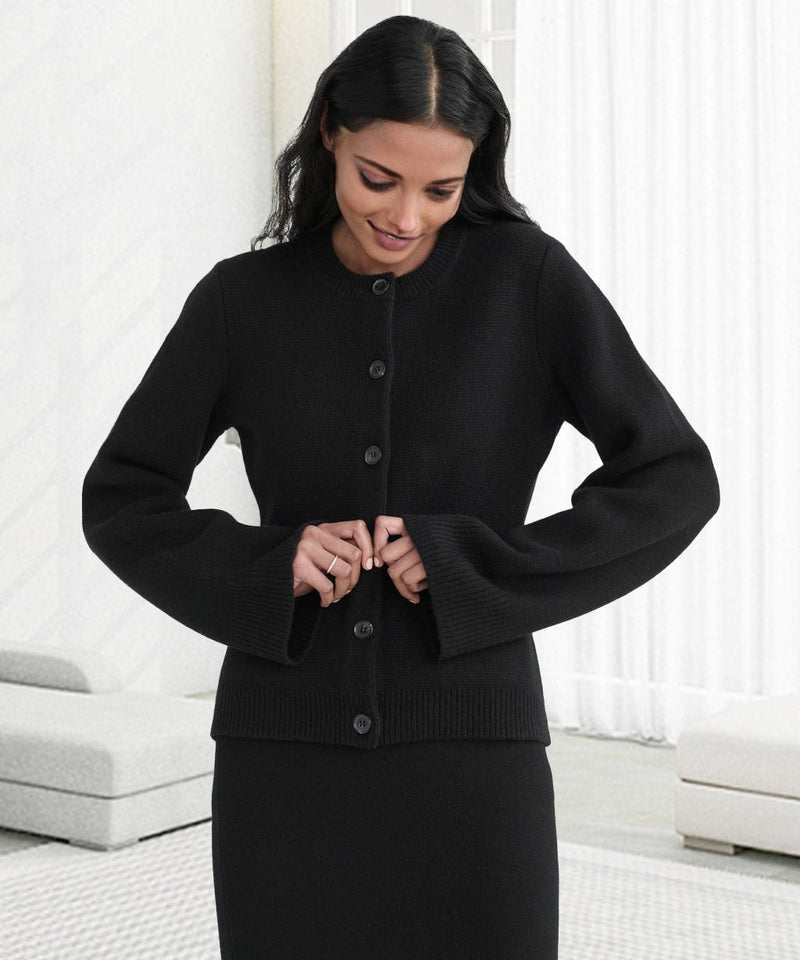 Buttoned Knit Cardigan