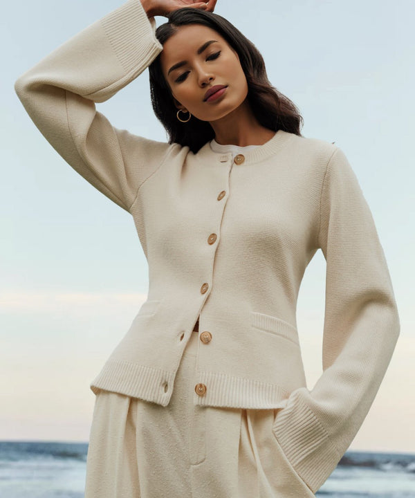 Buttoned Knit Cardigan