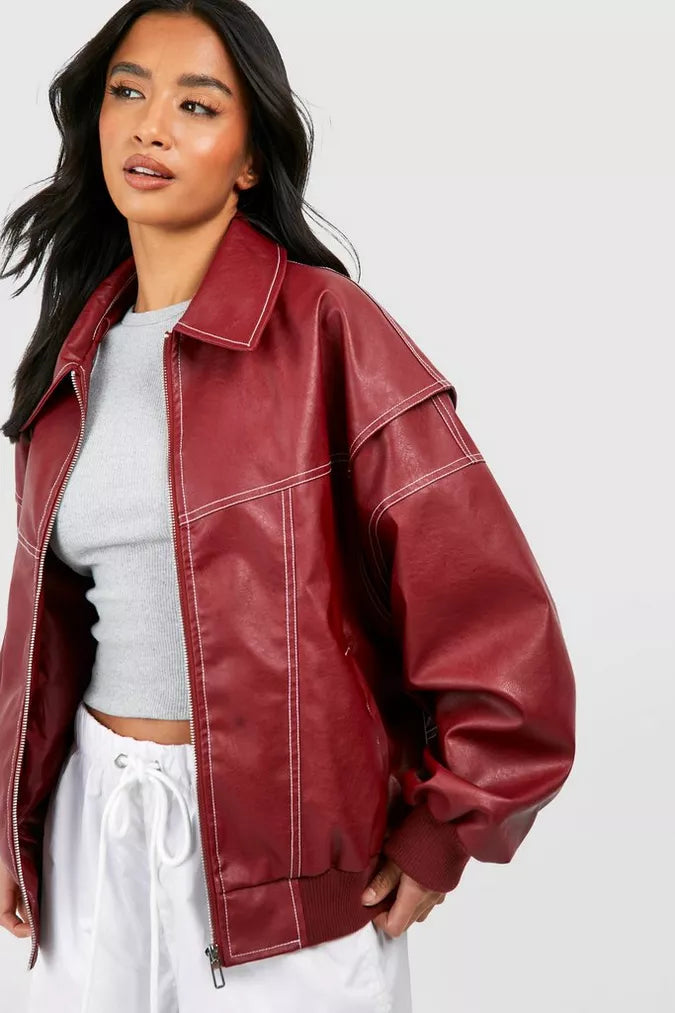 Red Bomber Jacket - Luxurise - the-bomber-jacket - loungewear