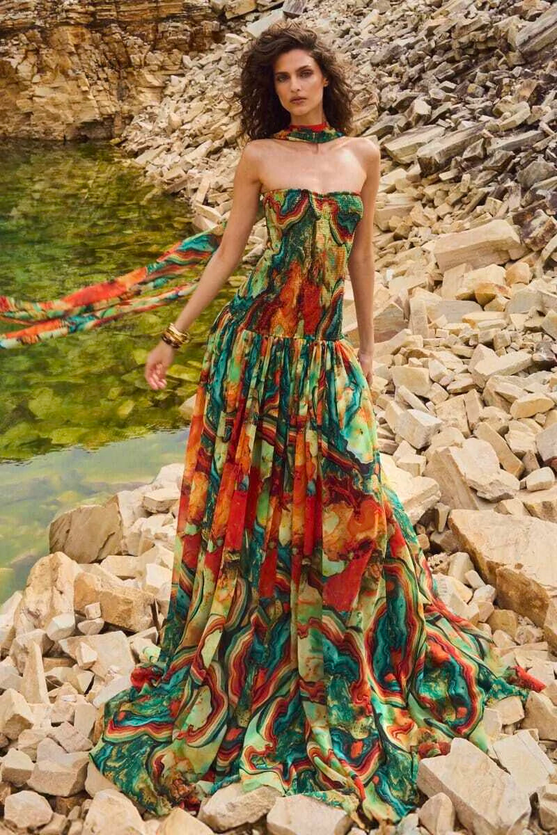 Valentina Print Maxi Dress