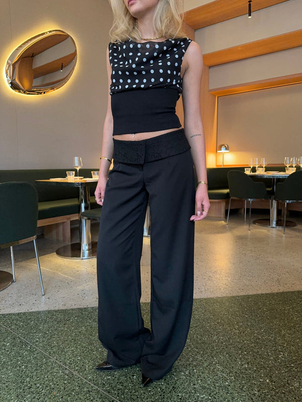 Calsia suit trousers with lace trim