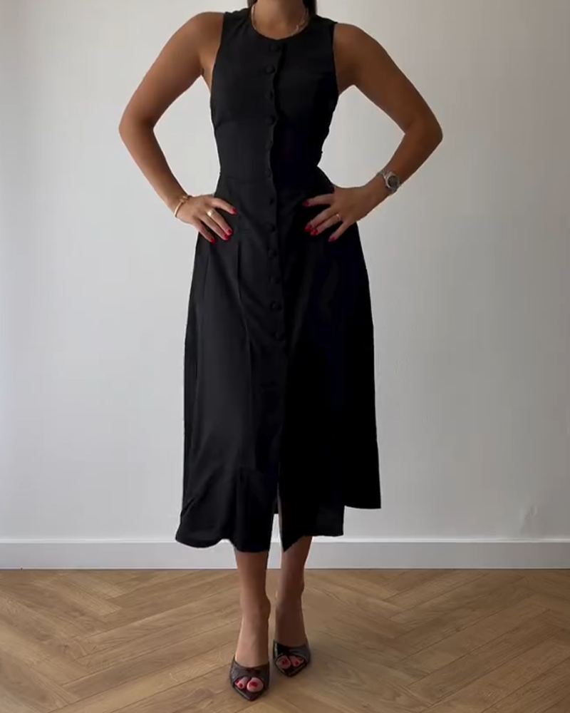 Monet Button Dress