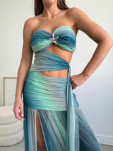 CHRISTAL Starfish Strapless Maxi Dress